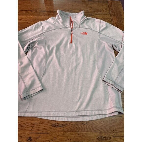 The North Face Jacket Men’s Large Gray Fleece 1/4 Zip Up Pullover Mock Neck Logo - Picture 1 of 9